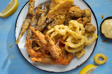 rustic italian fried seafood fritto misto