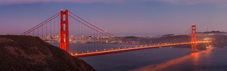 Papier Peint photo Pont du Golden Gate Golden Gate Bridge la nuit