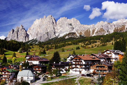 Cortina d'Ampezzo resort, also known as the Pearl of the Dolomites, Italy, Europe