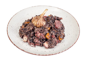 Wild black rice with meat