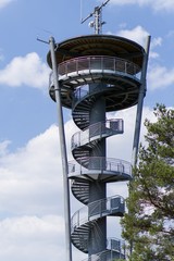 Close up of an metal observation tower