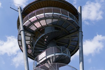 Close up of an metal observation tower