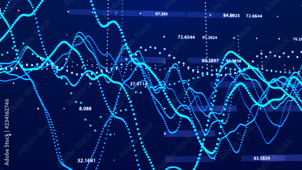 Leinwandbilder stock market graph. big data visualization. investment graph concept. 3d rendering.