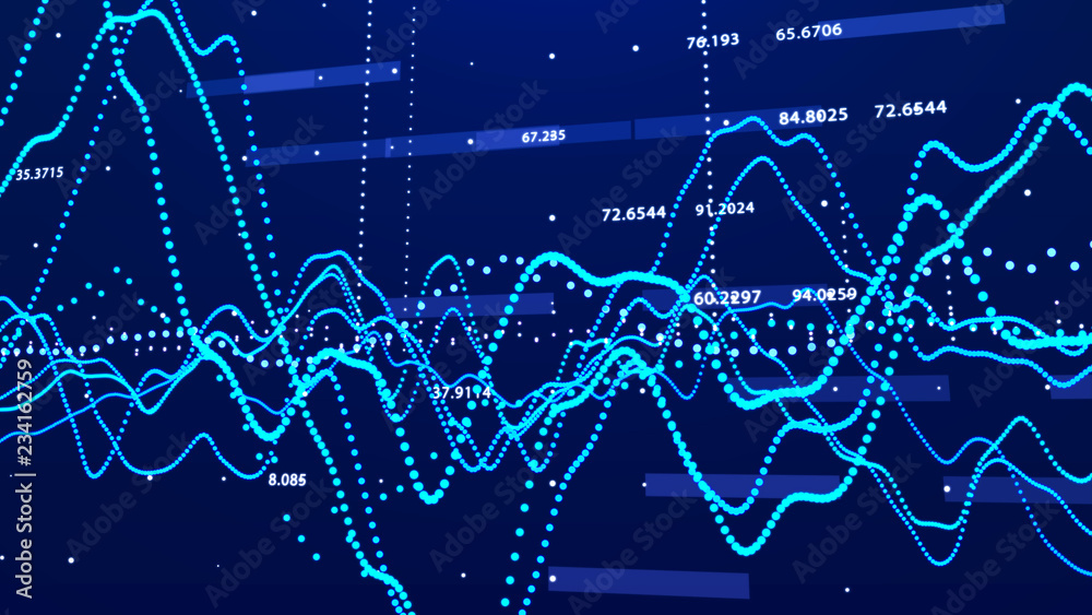Leinwandbilder stock market graph. big data visualization. investment graph concept. 3d rendering.