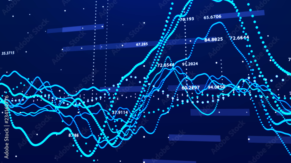 Leinwandbilder stock market graph. big data visualization. investment graph concept. 3d rendering.