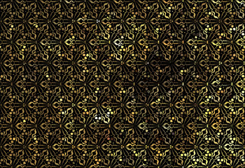 golden lace ornament on a black background