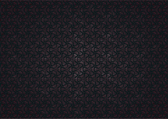 black background with gray-pink plant ornament