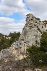 An interesting rock outcropping is found on a hillside near Chateau des Baux de Provence, France