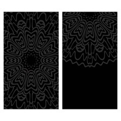 Ethnic Mandala ornament. Templates with mandalas. Vector illustration for congratulation or invitation. The front and rear side