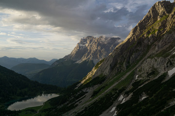 View at Zugspitze from Austrian alps