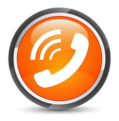 Phone ringing icon galaxy orange round button