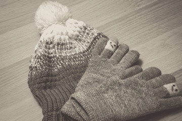 Winter hat and gloves