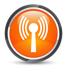 Wlan network icon galaxy orange round button