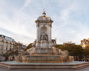 Fototapeta na wymiar The Fontaine Saint-Sulpice