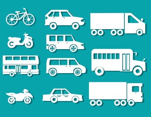 Flat cars concept set icon backgrounds illustration design. Template for web and mobile.