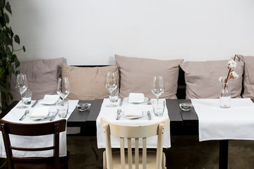 Empty restaurant interior. Modern design.