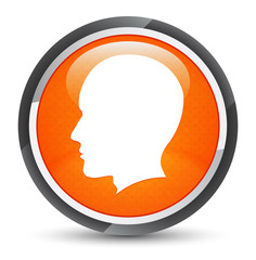 Head male face icon galaxy orange round button