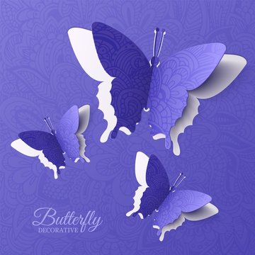 beautiful colorful butterfly background concept. Vector illustration template design