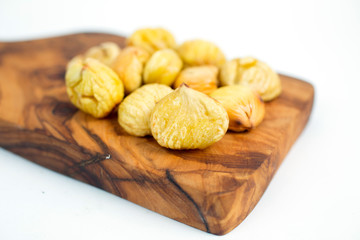baked chestnut on a white background