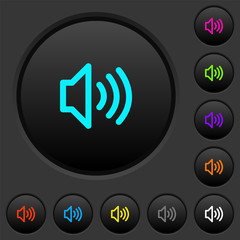 Volume dark push buttons with color icons