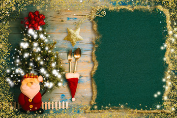 Cute invitation background for Christmas menu