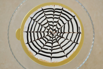 White chocolate mosaic cake