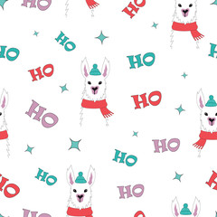 Fototapeta premium winter llama pattern