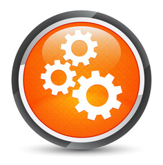 Gears icon galaxy orange round button