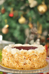 Raspberry hazelnut cake