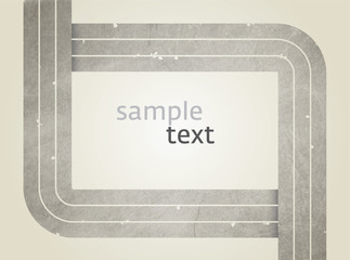 Vector rectangle for text, three grey lines as frame with grunge effect