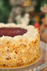 Raspberry hazelnut cake