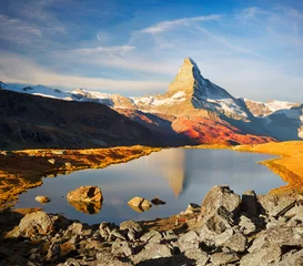 Gordijnen mountain lake Stellisee © panaramka