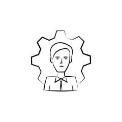 business, employee, process hand drawn icon. Outline symbol design from business set