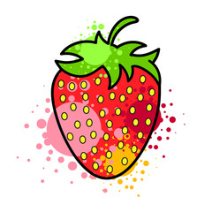 Juicy strawberry tasty berry creative approach. Vector