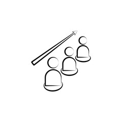 group, people, leadership hand drawn icon. Outline symbol design from business set