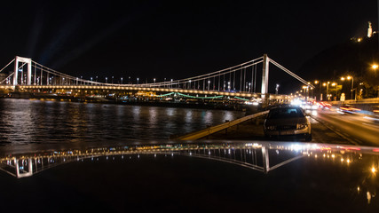 Fototapeta na wymiar Bridge over river Danube in Budapest, Hungary