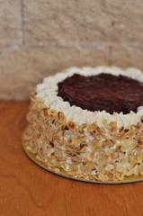 Cherry sour hazelnut cake