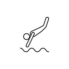 diving sign icon. Element of navigation sign icon. Thin line icon for website design and development, app development. Premium icon