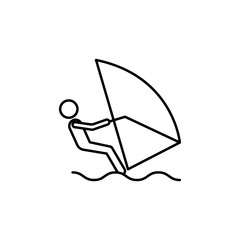 wind surfing sign icon. Element of navigation sign icon. Thin line icon for website design and development, app development. Premium icon