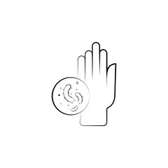 Hand, bacteria icon. Element of biology icon for mobile concept and web apps. Hand drawn Hand, bacteria icon can be used for web and mobile