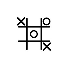 Tick-tac-toe or noughts and crosses game icon vector. Tick-tac-toe or noughts and crosses game sign Isolated on white background. Flat style for graphic design, logo, Web, UI, mobile app, EPS10