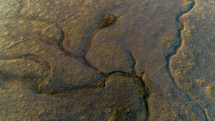 Aerial views of dry river beds