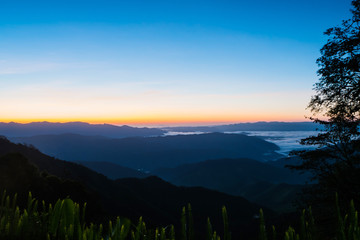  landscape Mountain with sunset  in  Nan Thailand