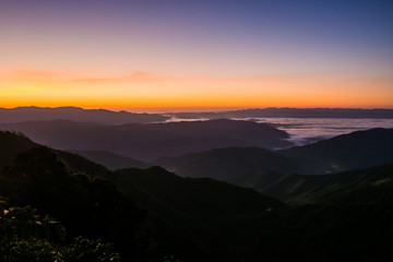 Obraz premium landscape Mountain with sunset in Nan Thailand