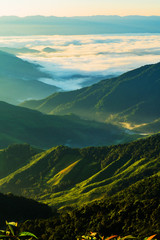 landscape  of  Mountain with Mist in  Nan province Thailand