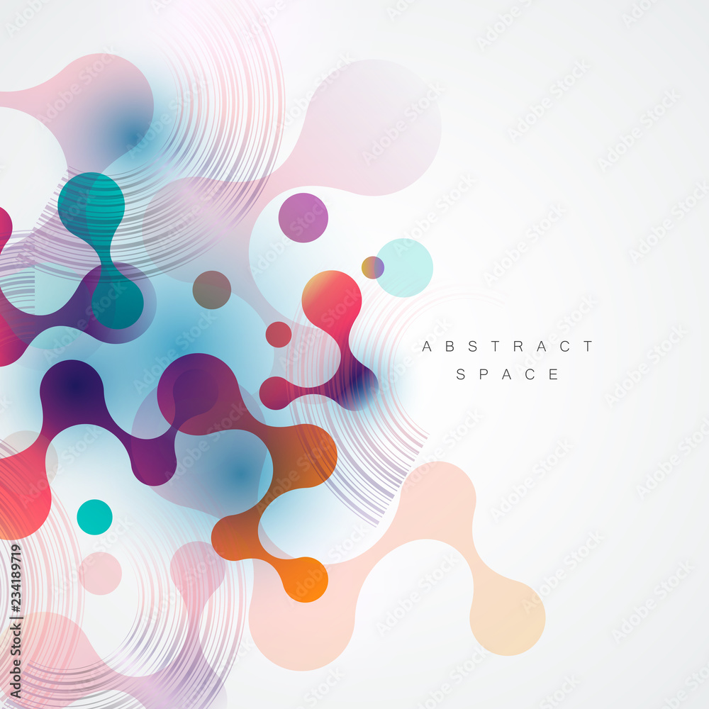 Wall mural vector abstract technology molecular structures and geometric graphic design with connecting lines a