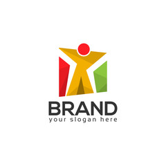 Human Logo Design Vector, Vector illustration on white background.