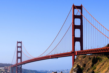 Fototapeta na wymiar Morning view of Golden Gate Bridge, San Francisco, California