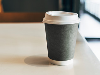 Disposable coffee paper cup mockup design
