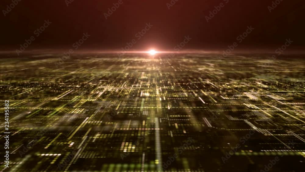 Poster futuristic digital matrix particles grid virtual reality abstract cyber space environment background